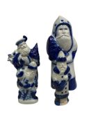 1999 DAVID ELDRETH SALT GLAZED POTTERY FATHER CHRISTMAS HOLIDAY FIGURES