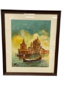 ORIGINAL ACRYLIC ON CANVAS BOARD VENETIAN SCENE SIGNED BY THE ARTIST