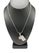 STERLING SILVER FRESHWATER PEARL AND AMETHYST PENDANT NECKLACE