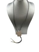 SIGNED HOPI STERLING SILVER BUFFALO BOLO TIE