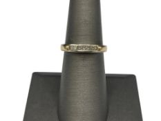 14K TWO-TONE GOLD PRINCESS CUT DIAMOND BAND