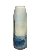 1910'S ART NOUVEAU MULLER FRERES LUNEVILLE ART GLAS BUD VASE NAUTICAL THEME