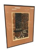 MICHAEL ROBERTS SING THE OLD SONGS SLOWLY LIMITED-EDITION LINOCUT PRINT