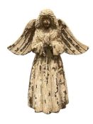 VINTAGE RESIN DISTRESSED FOLK ART ANGEL GREAT FOR HOLIDAY / CHRISTMAS DECOR SHABBY CHIC STYLE