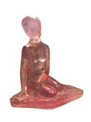 CONTEMPORARY ACRYLIC SCULPTURE OF A NUDE WOMAN SITTING