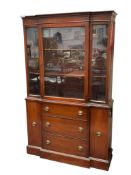 VINTAGE TRADITIONAL BREAK-FRONT MAHOGANY CHINA CABINET