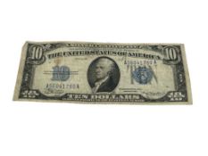 1934 U.S. $10 SILVER CERTIFICATE BLUE SEAL