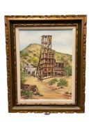 MILDRED FRYE ORIGINAL ACRYLIC ON CANVAS PAINTING OLD WEST PAINTING OF ABANDONED MINE