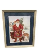 NADINE HARPER WOODLAND SANTA CLAUS PRINT