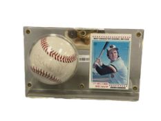HALL OF FAME BROOKS ROBINSON AUTOGRAPHED BASEBALL WITH 1978 TOPPS BASEBALL CARD