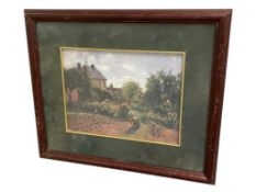 CAMILLE PISSARRO DANISH-FRENCH IMPRESSIONIST PAINTER PRINT TITLED THE ARTIST'S GARDEN AT ERAGNY