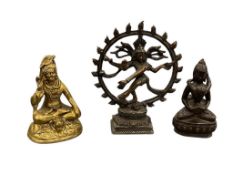 BRASS, CAST METAL, AND BRONZE HINDU GODDESS / DIETY MINIATURE SCULPTURES