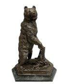 NIKOLAI LIEBERICH RUSSIAN SCULPTOR BRONZE SCULPTURE OF A BEAR TITLED SIBERIAN GRIZZLY