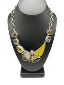 STERLING SILVER MULTI-GEMSTONE NECKLACE FEATURING MYSTIC TOPAZ, LABRODORITE, AND MORE