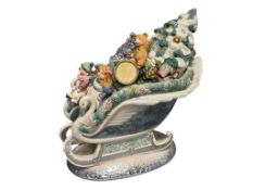 FITS AND FLOYD CLASSICS CRYSTAL WINTER SLEIGH CENTERPIECE / COOKIE JAR