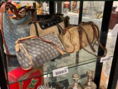 FOUR DOONEY AND BOURKE FASHION DESIGNER SHOULDER BAGS AND SATCHELS