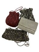 FOUR FANCY WOMANS DESIGNER BEADED AND SEQUIN EVENING BAGS