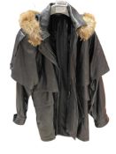 MEN'S FAUX FUR AND SYNTHETIC LEATHER WINTER JACKET