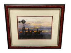 LORENZO CASTANEDA TEXAS BORN ARTIST ORIGINAL WATERCOLOR ON PAPER