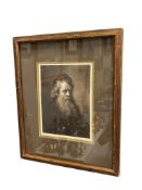 REMBRANDT VAN RIJN RENOWN ARTIST PORTRAIT PRINT OF AN OLD MAN WITH LARGE BEARD