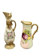 VINTAGE EURPEAN POTTERY TALL EWER AND PITCHER