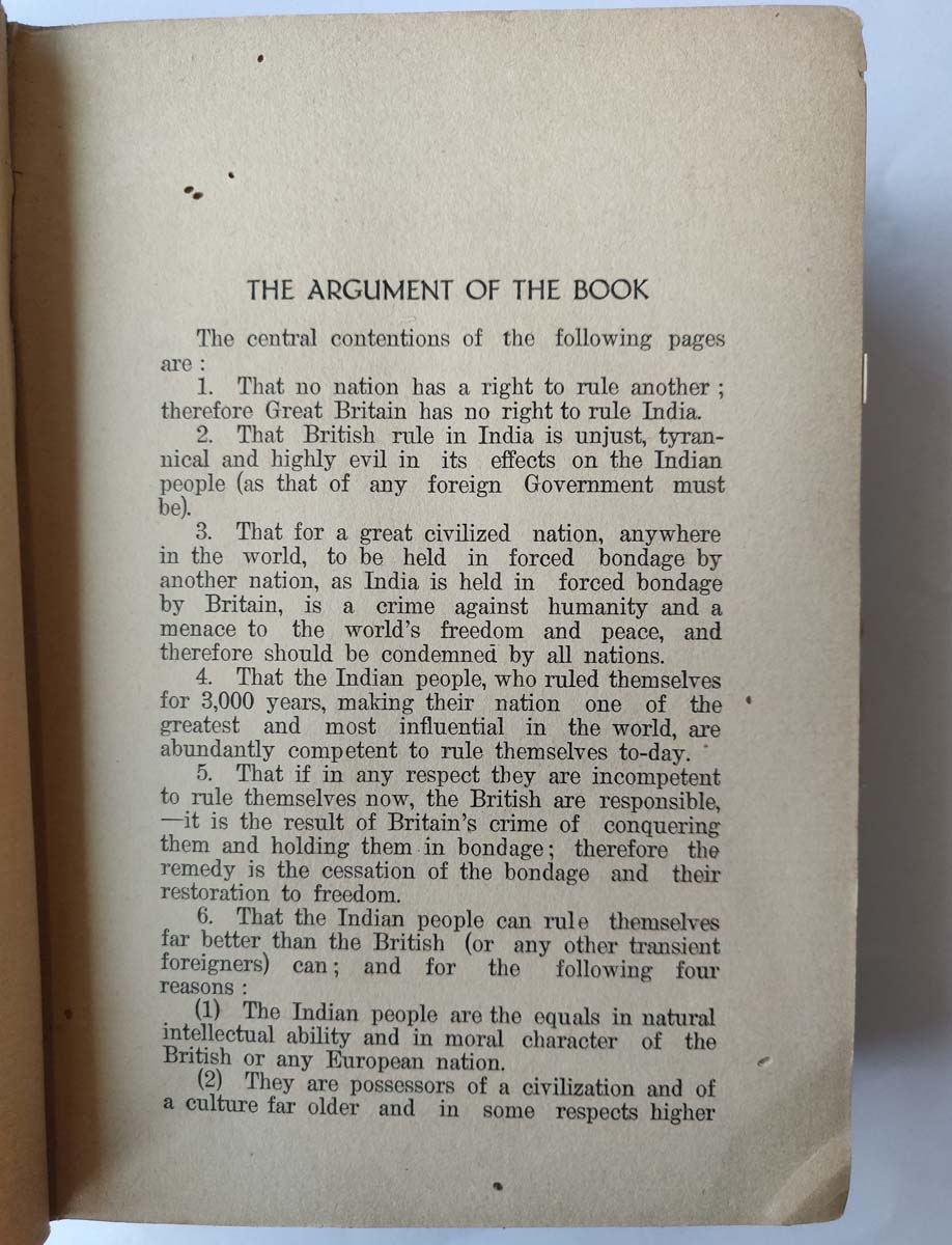 JABEZ T. SUNDERLAND EDITOR OF YOUNG INDIA (NEW YORK) - INDIA IN BONDAGE HER RIGHT TO FREEDOM - Image 6 of 6