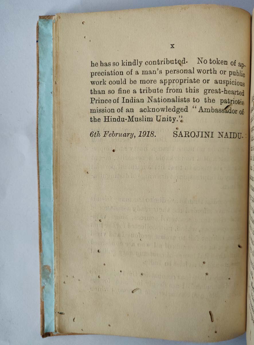 WITH A BIOGRAPHICAL APPRECIATION BY SAROJINI NAIDU FOREWORD BY THE HON'BLE THE RAJAH OF MAHMUDABAD - - Image 5 of 5