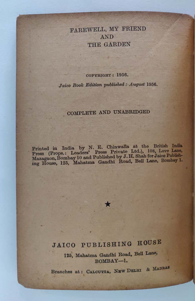 RABINDRANATH TAGORE TRANSLATED BY J.B.KRIPALANY - FAREWELL MY FRIEND - Image 4 of 5