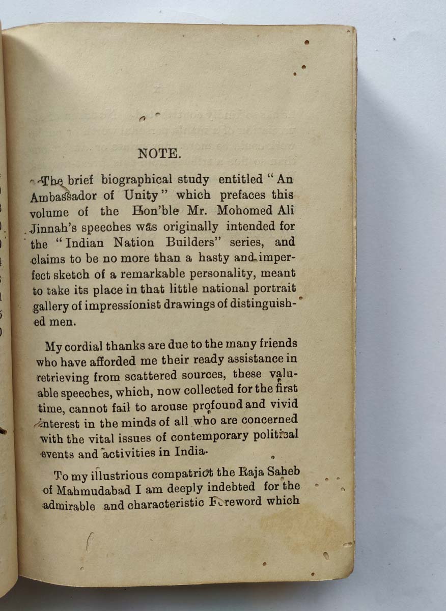 WITH A BIOGRAPHICAL APPRECIATION BY SAROJINI NAIDU FOREWORD BY THE HON'BLE THE RAJAH OF MAHMUDABAD - - Image 4 of 5