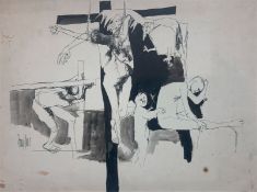 Arup Das - UNTITLED(Leaning Man/ Crucifixion)
