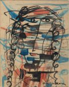 Sunil Madhav Sen - UNTITLED( Girl with Braids /Shiva and Annapurna)