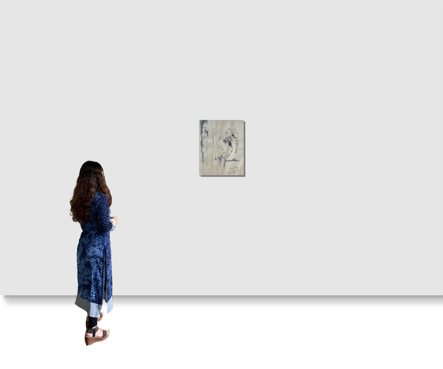 Sunil Madhav Sen - UNTITLED(Couple/Artist&Model) - Image 4 of 4