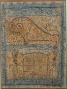 Sunil Madhav Sen - UNTITLED (Tiger, Man & Palki)