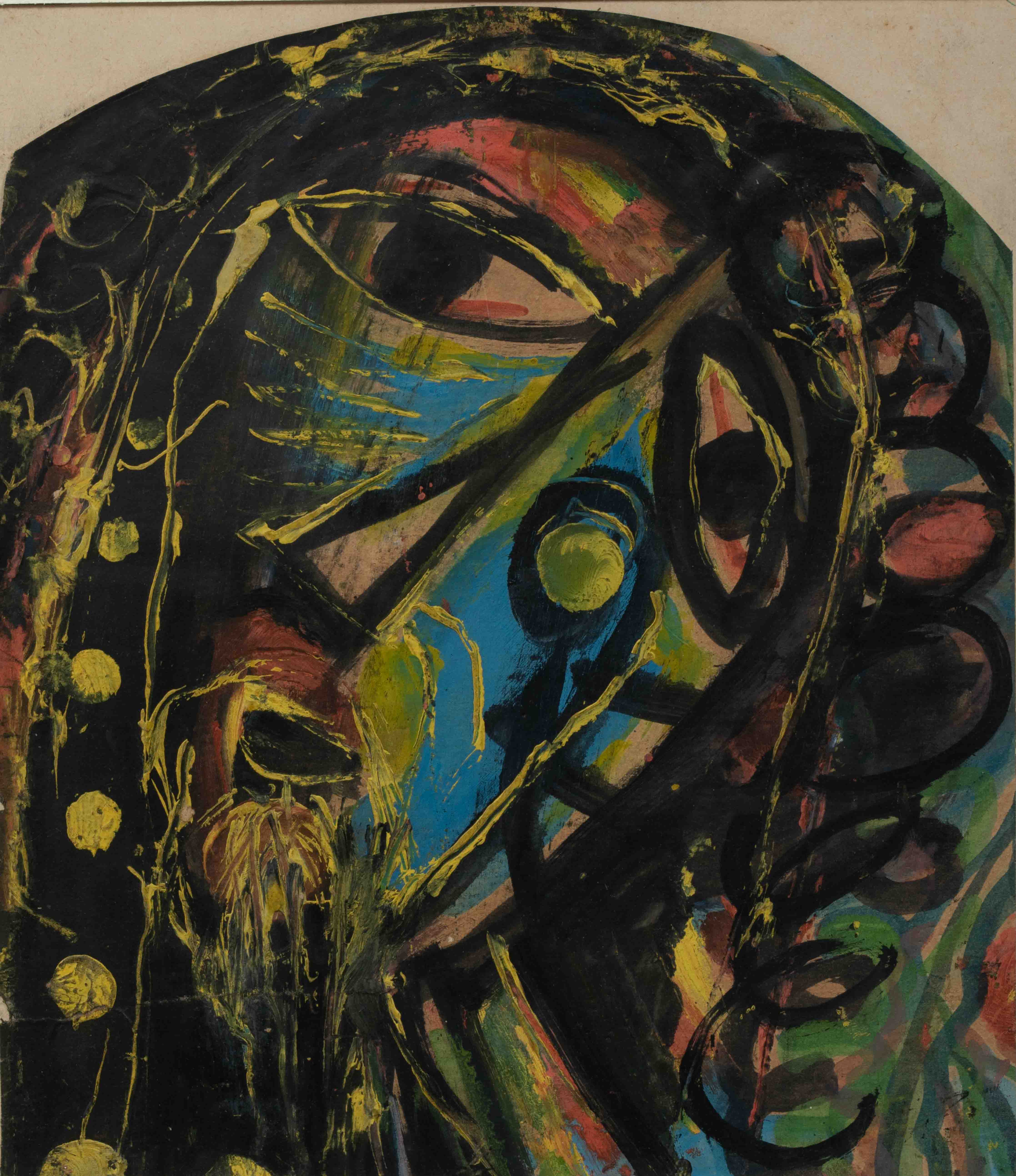 Sunil Madhav Sen - UNTITLED(Mask/ Abstract Composition)