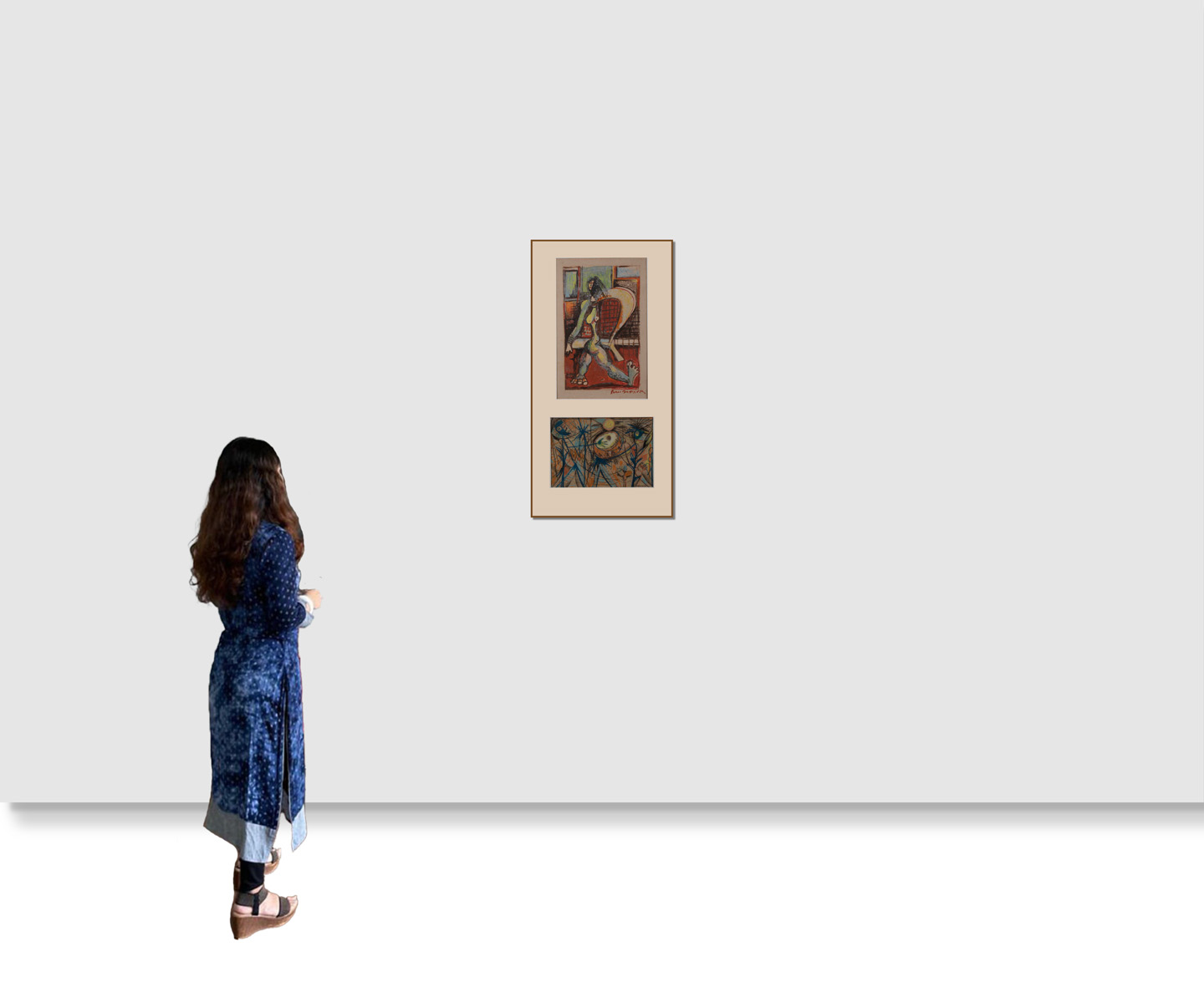 Sunil Madhav Sen - UNTITLED(Striding Nude/ Men with a Drum) - Image 3 of 3