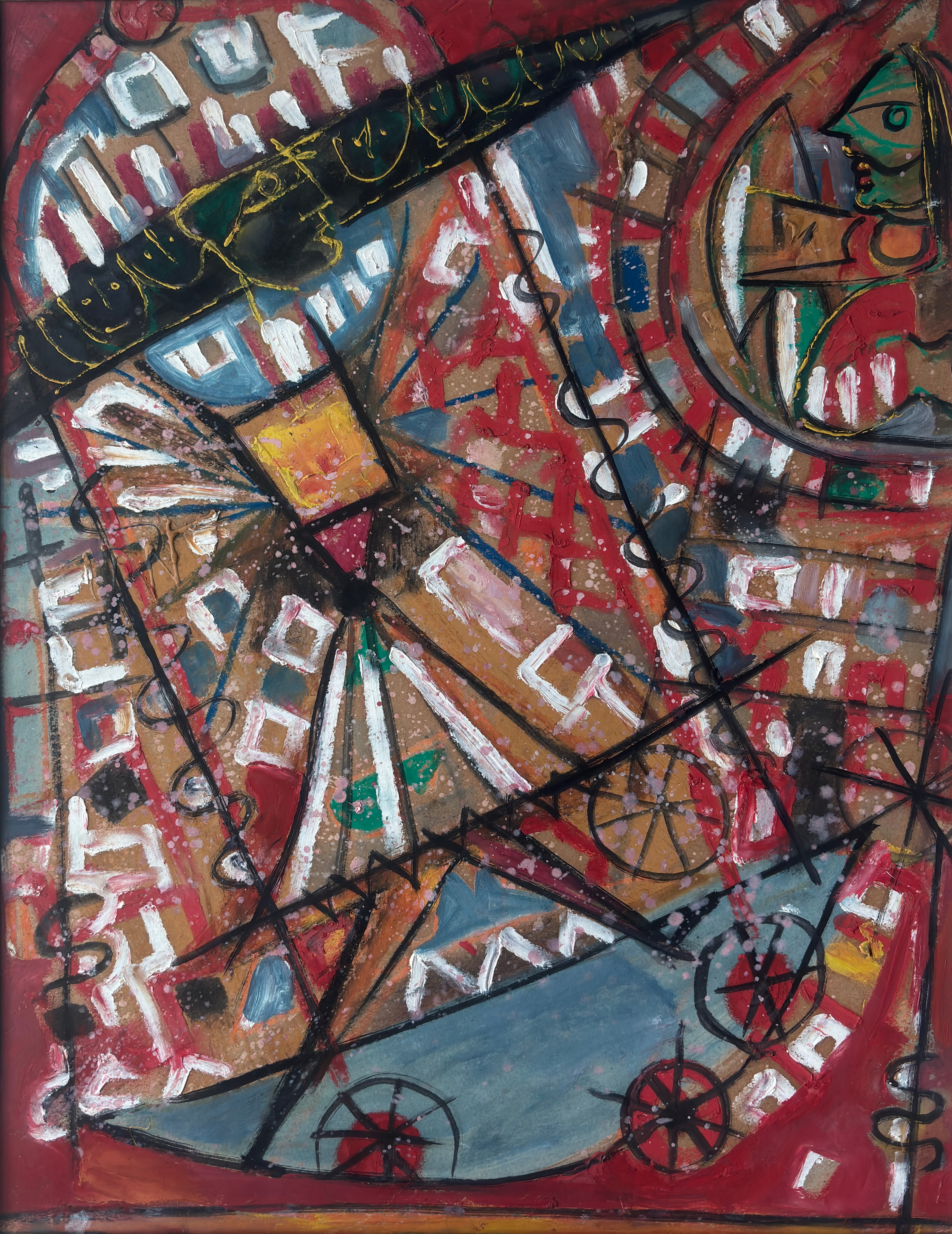 Sunil Madhav Sen - UNTITLED(Rama and Ravana on the Chariot)