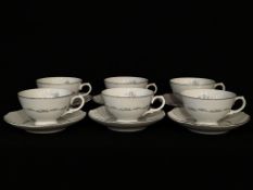 Jyoto China Japanese Porcelain Teacups and Saucers (Set of 6)