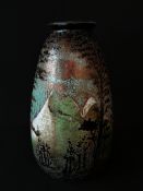 Art Nouveau Revival Cameo Style Glass Vase