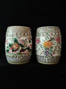 Famille Rose Late Qing / Early Republic Chinese Porcelain Garden Seats