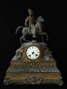 French Figural Mantel Clock with Equestrian Rider