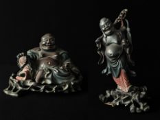 Chinese Carved Hardwood Figure of Budai (Laughing Buddha)