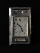 Art Deco Chrome-Plated Desk Calendar Clock