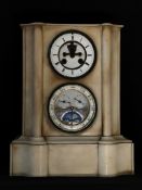 A French Alabaster Calendar Mantel Clock