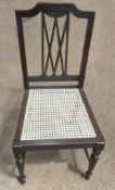 A Regency/Federal Style Side Chair with X-Lattice Splat and Cane Seat