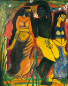 Uma Gautam (b. 1962) - UNTITLED (Village Women And A Man)