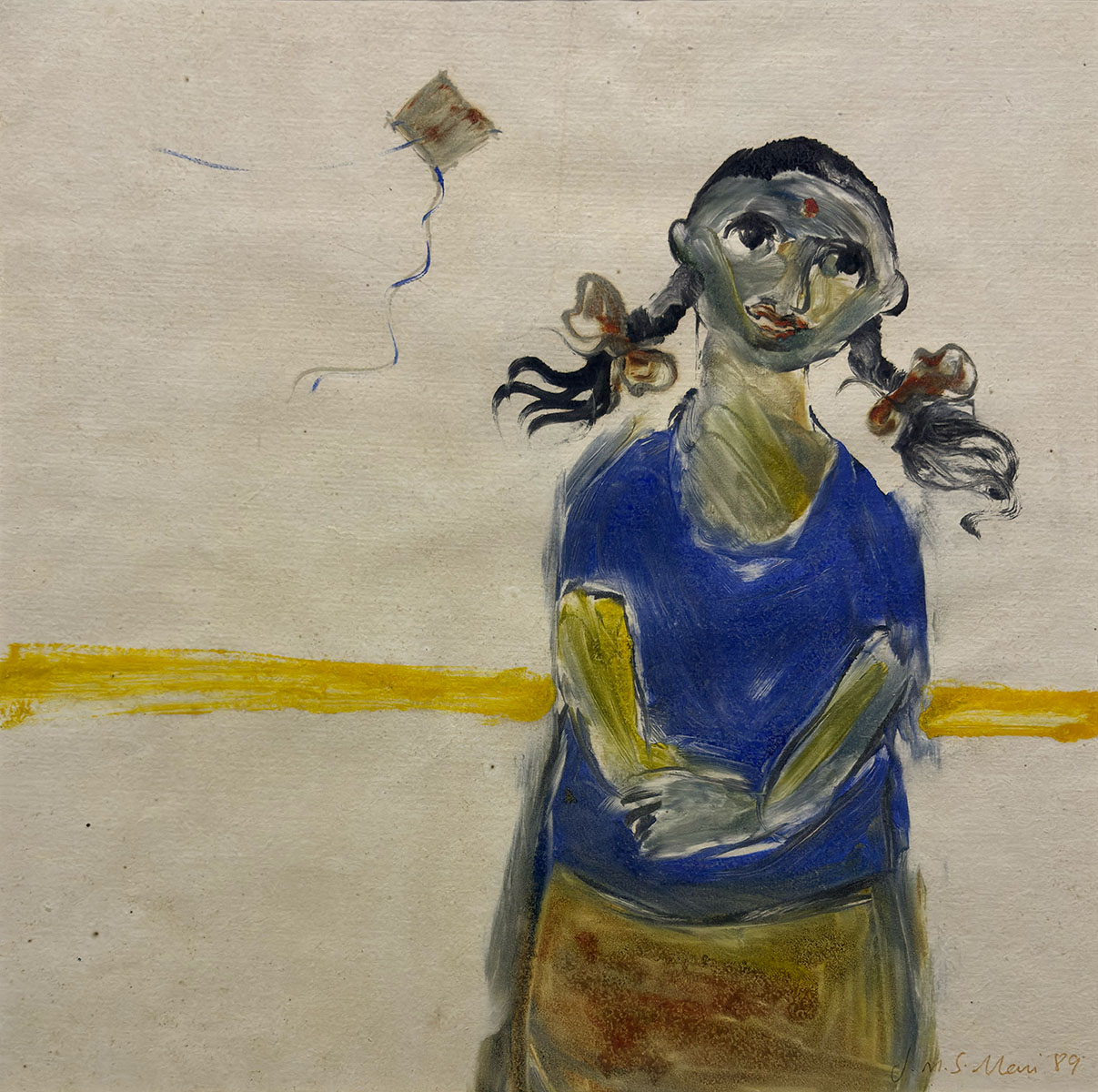 J.M.S MANI (b. 1949) - UNTITLED (Girl And Kite)