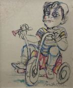 PARITOSH SEN (1918 - 2008) - UNTITLED (Boy on Tricycle)