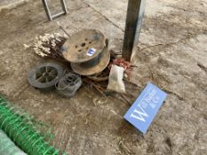 Qty of metal sheep fencing stakes and wire