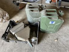 2x 20L jerry cans, with funnels