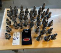 (37) CAT 40 COLLET TOOL HOLDERS AND HUOT TOOL HOLDER VISE